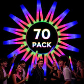 70 Pack LED foam glow sticks party promotional graphic