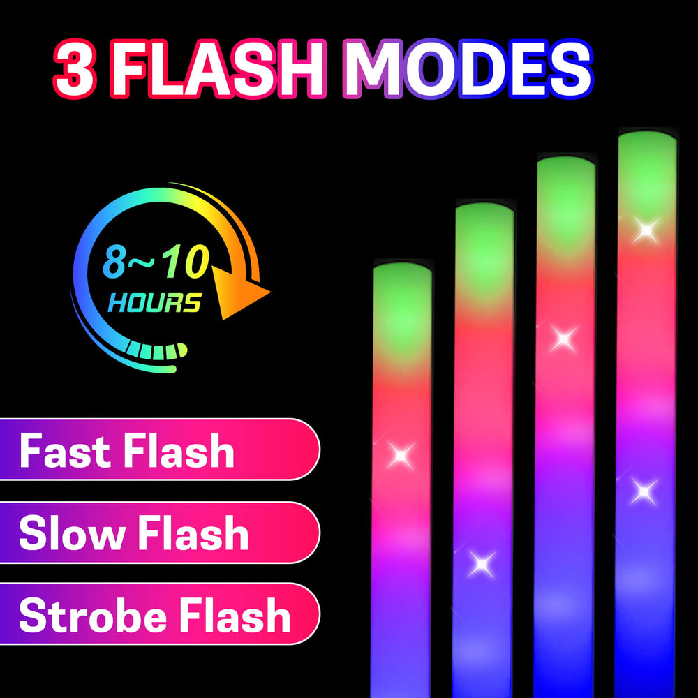 LED foam sticks with flash modes